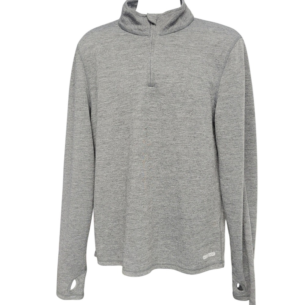 Omni Wool Mens XL Gray 1/3 Zip Long Sleeve Thumbhole Pullover‎  Base layer H481